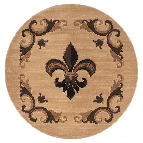 Manmade 7 ft. 10 in. Bristol Barnsley Beige Round Rug MA3084311 - main